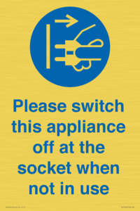 Please switch this appliance off at the socket when not in use